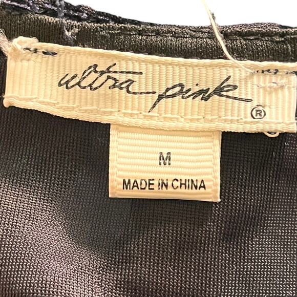 Ultra Pink Womens Blouse Velour Sheer Goth Blue Size Medium Brocade Whimsigoth - Picture 9 of 9